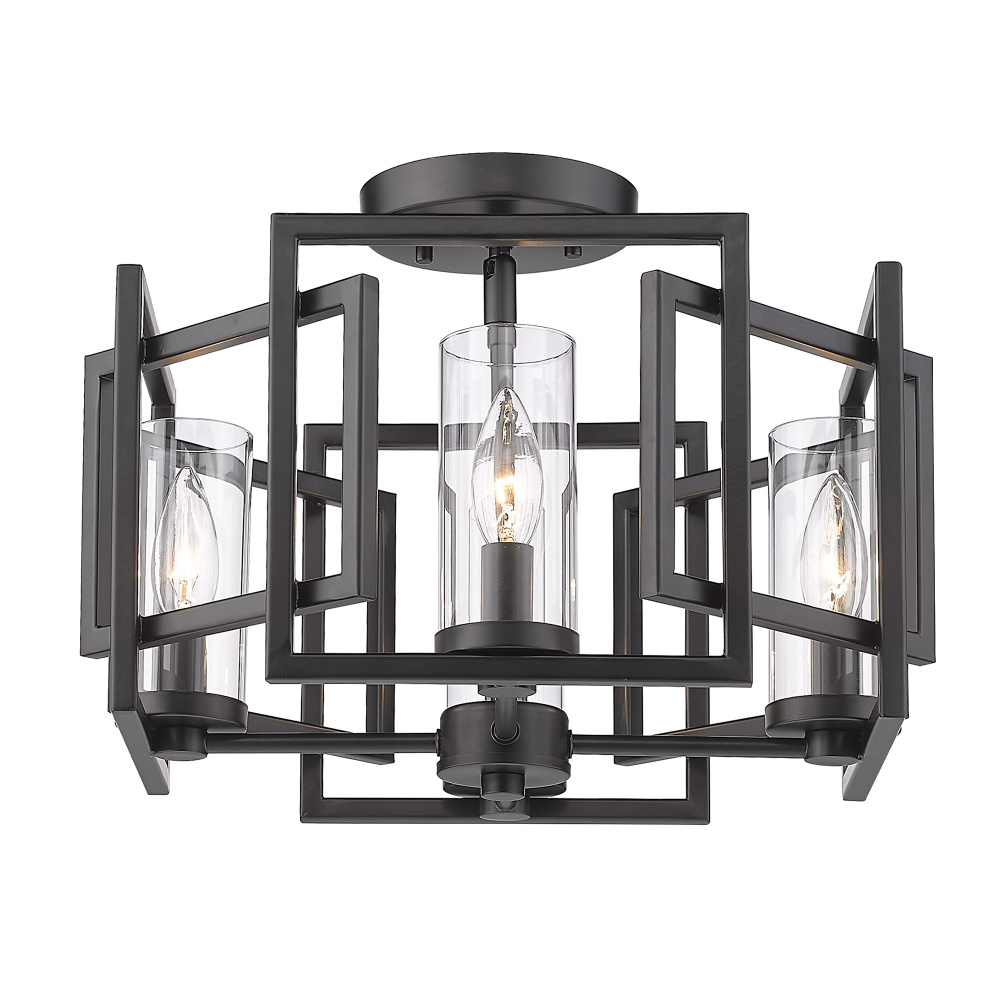 Golden Lighting Marco 4-light Flush Mount in Matte Black